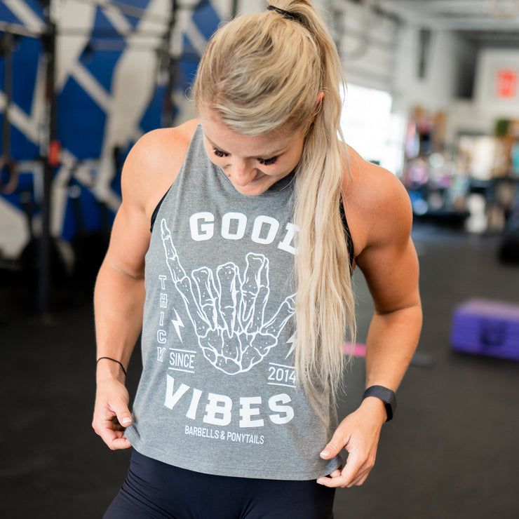 Shaka Good Vibes Racer Crop