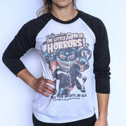 "Little Gym Of Horrors" 3/4 Sleeve Tee - Barbells & Ponytails
