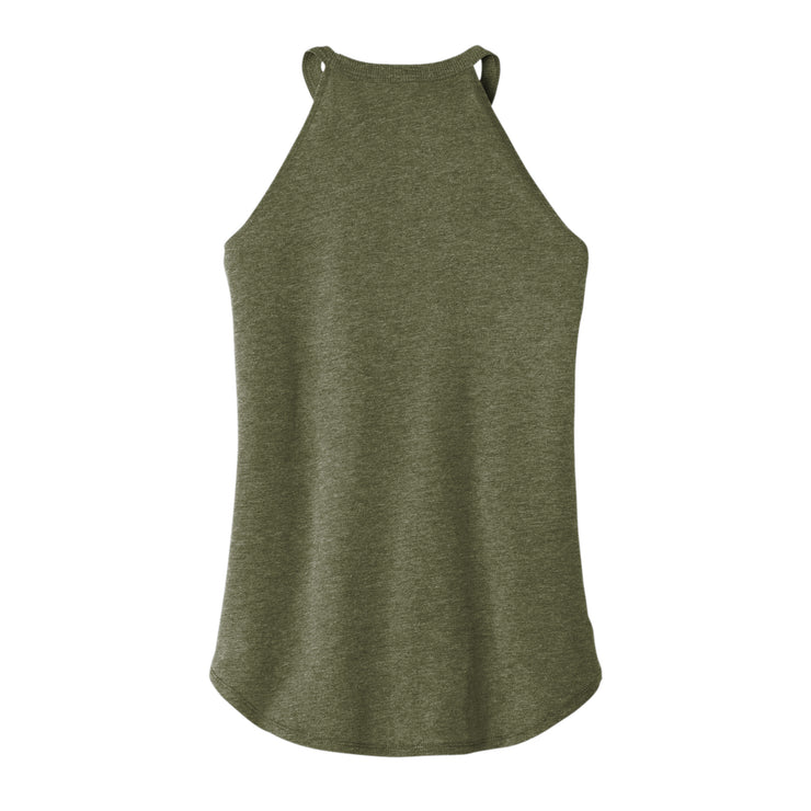 military green flowy high neck tank
